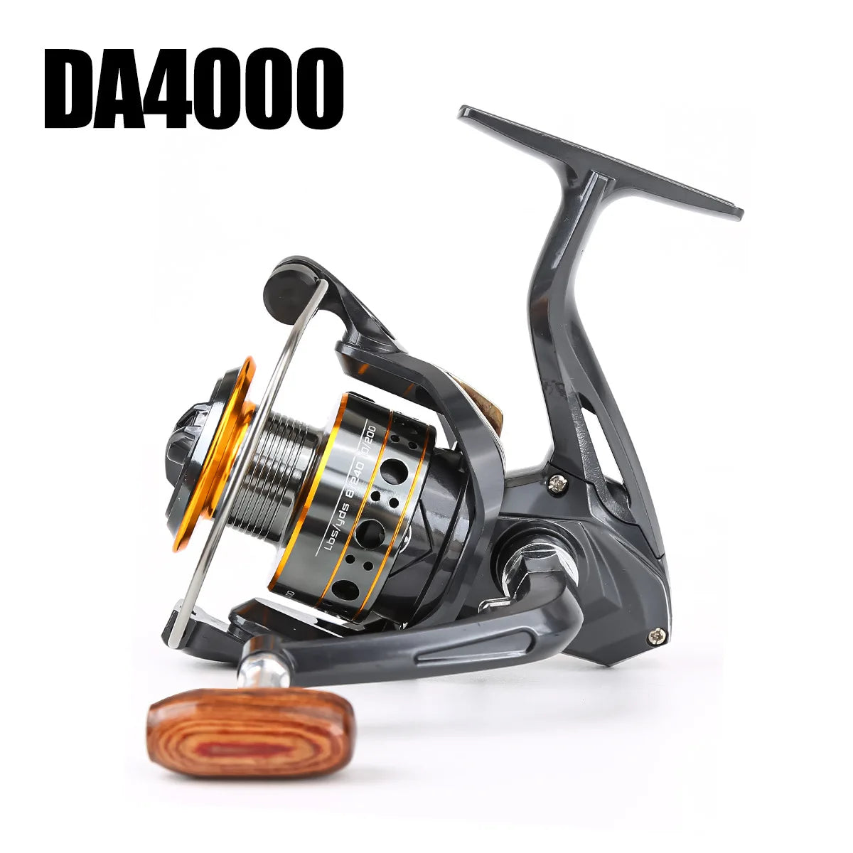 Metal Head Spinning Fishing Reel With Foldable Crank, Dual Spool Design