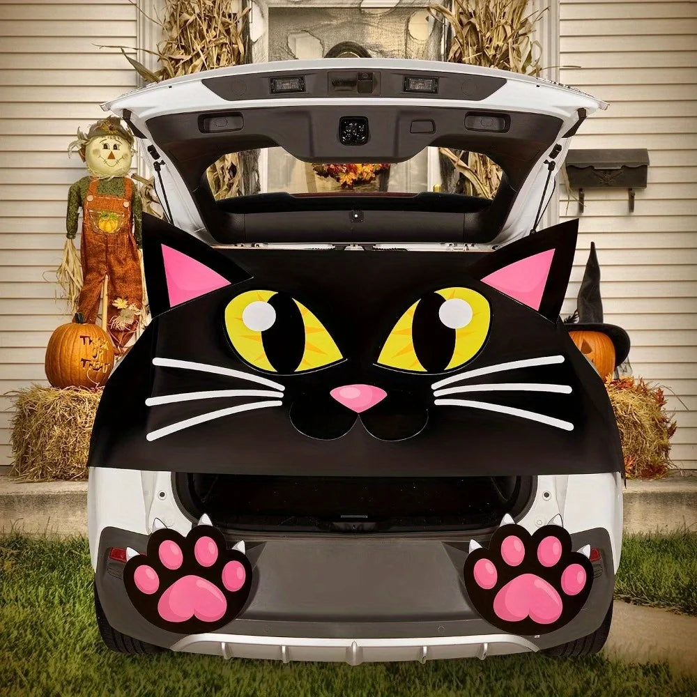 Joyfy Halloween Cat Sticker Kit for Car Trunk or Treat Decorations