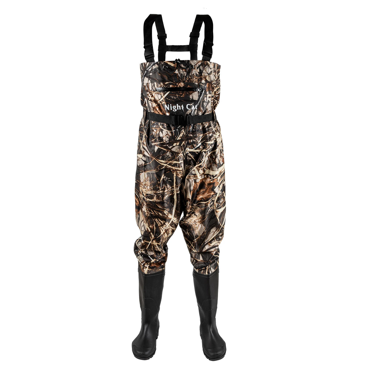 Heavy Duty Waterproof Nylon Chest Waders With Durable Rubber Boots