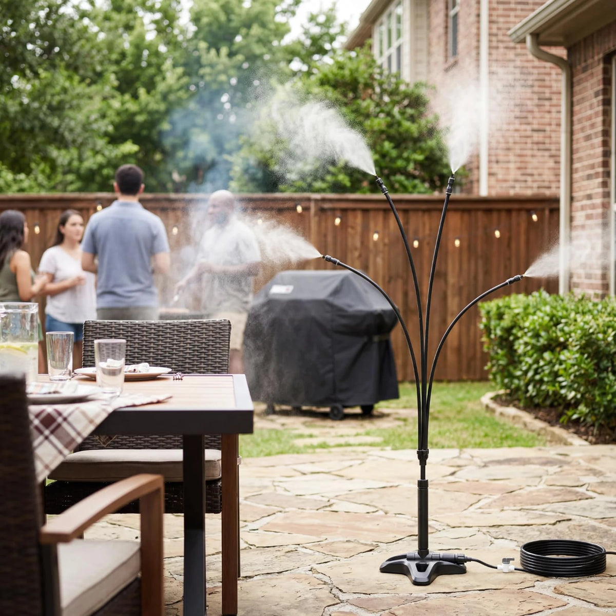 HiMISS Outdoor Standing Misting System With Adjustable Mist Heads