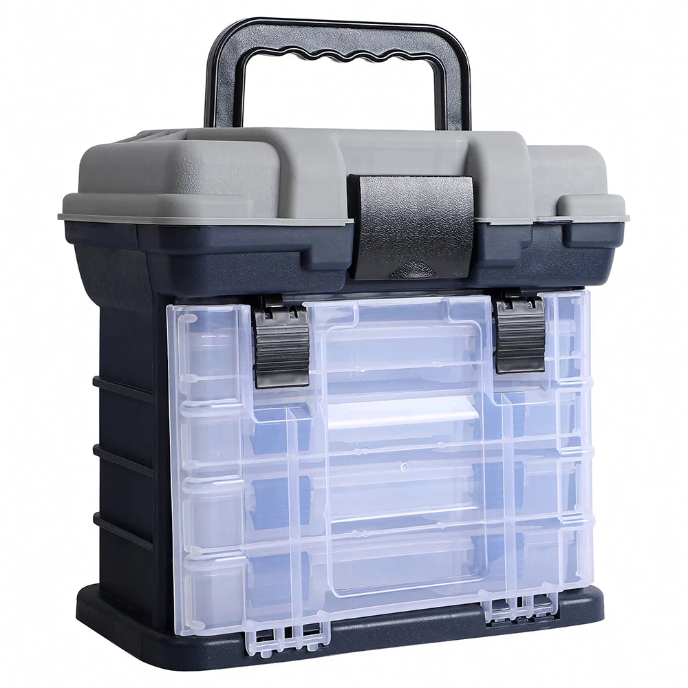Fishing Tackle Box Kit Featuring Adjustable Compartments And Pliers