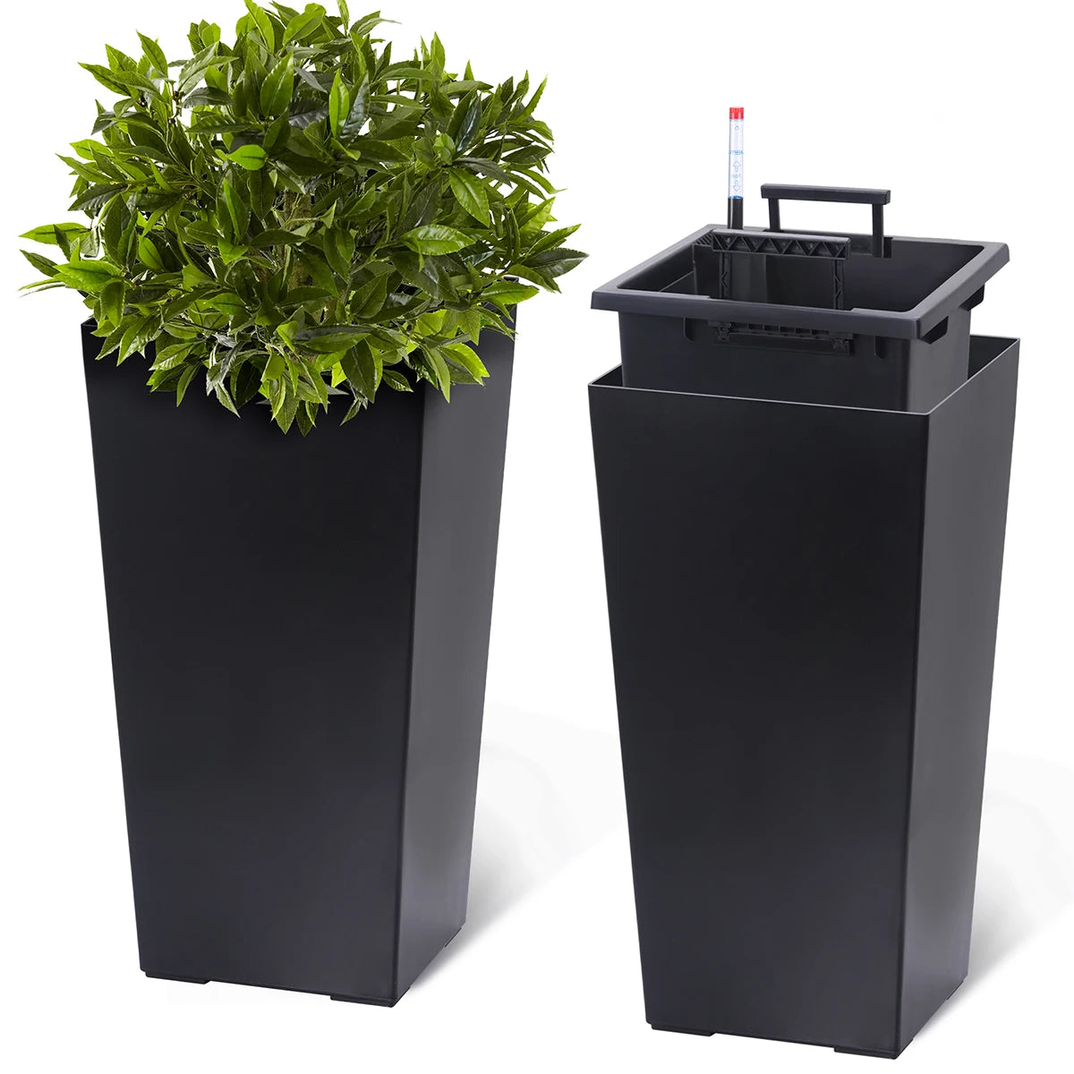 Twister CK Rectangular Planter Set With Drainage Water Level Monitor