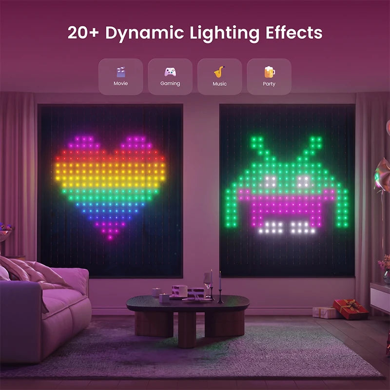 MIMIRGB Smart LED Curtain Lights Music Sync Indoor Outdoor Decor