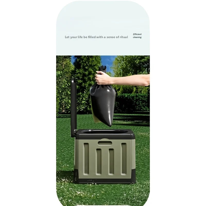 Portable large folding adult toilet, suitable for self-driving travel, camping outdoor emergency seats, car mobile portable toilet