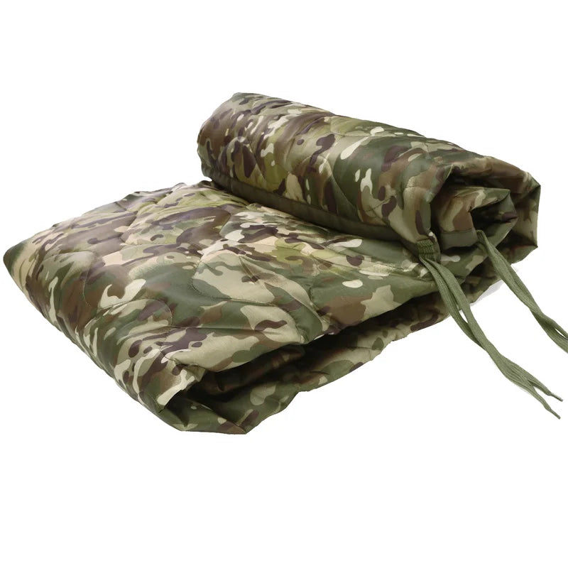 Tactical Army Poncho Liner Water Repellent Quilted Camping Blanket