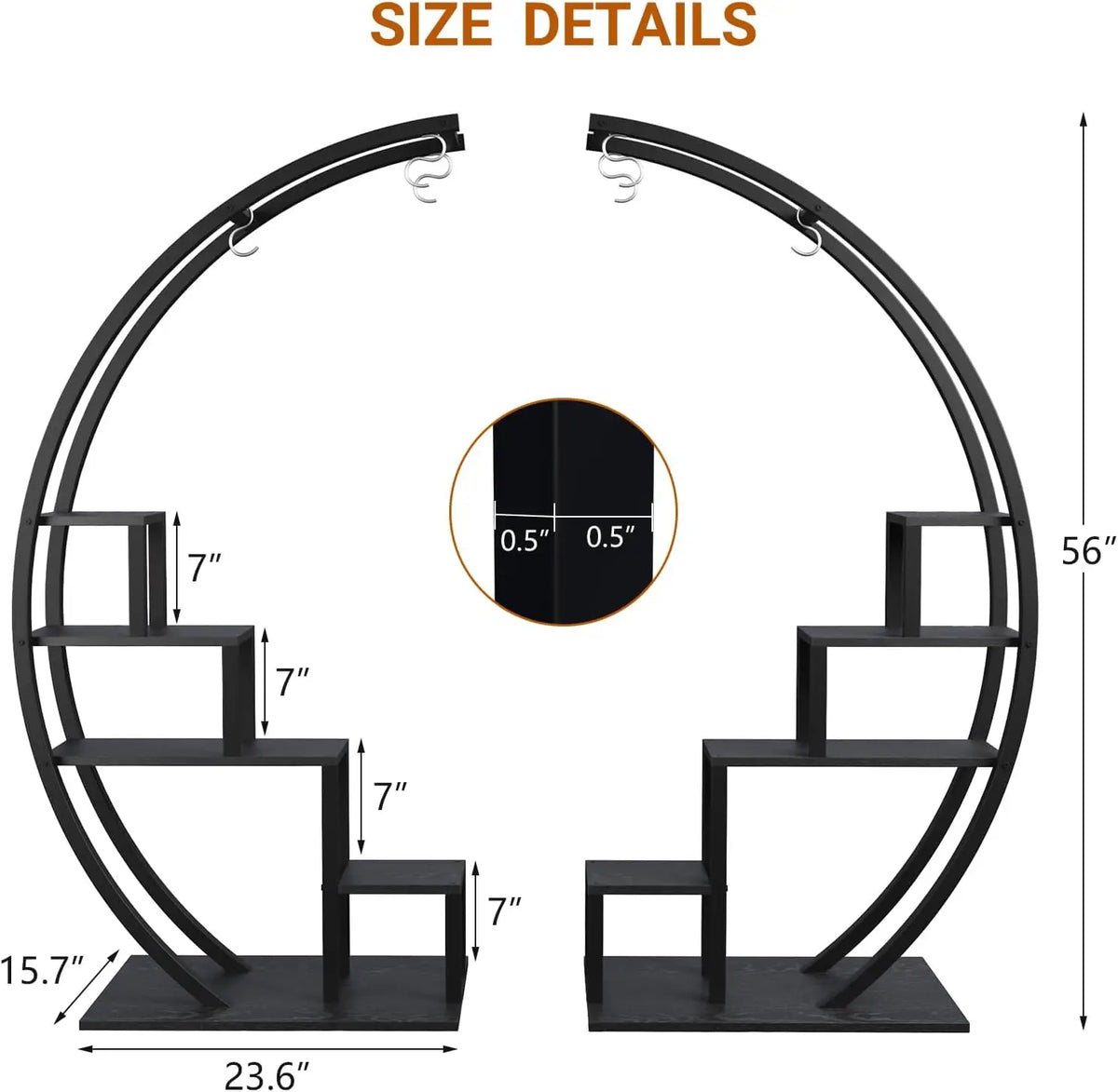 TWISTER CK Five Tier Metal Plant Stand For Home And Garden