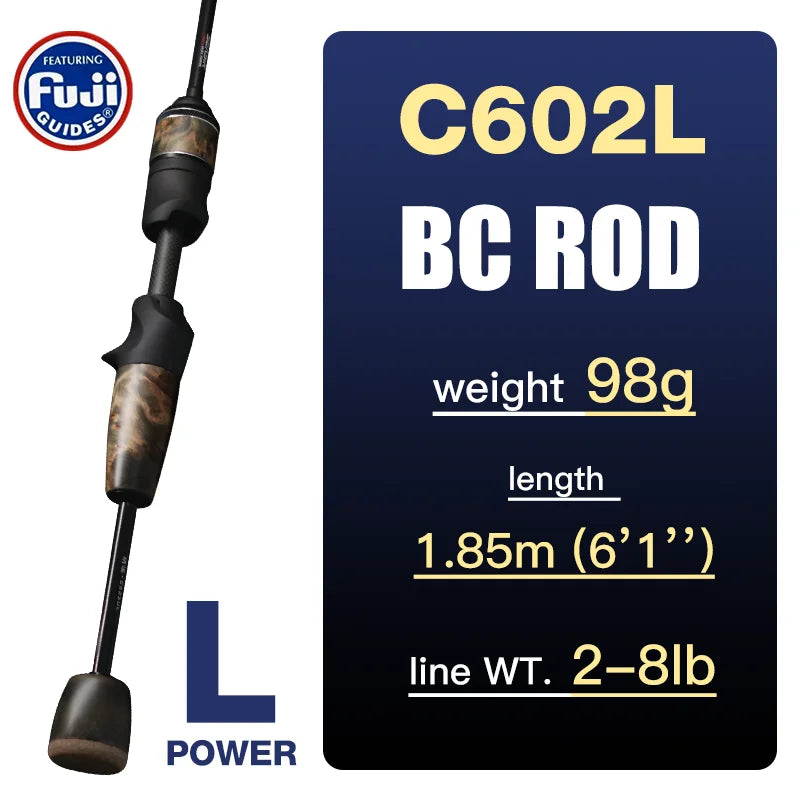 Seasir Ultralight Carbon Baitcasting Fishing Rod With Fuji Guides