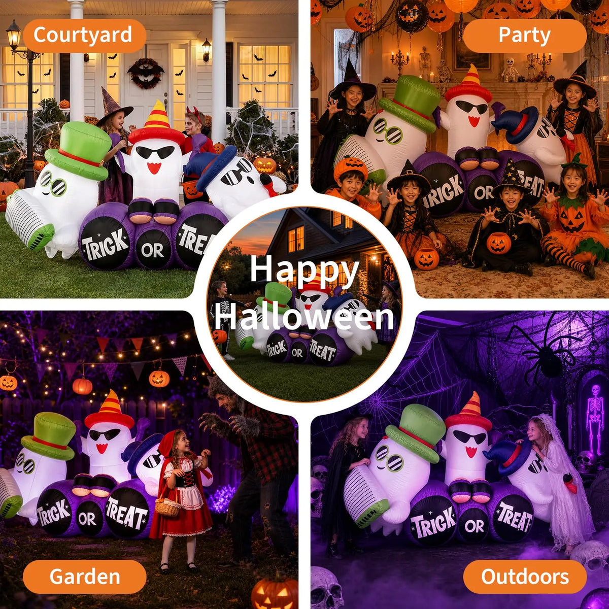 HiMISS Halloween Ghost Band Inflatable Outdoor Yard Decoration LED Lights