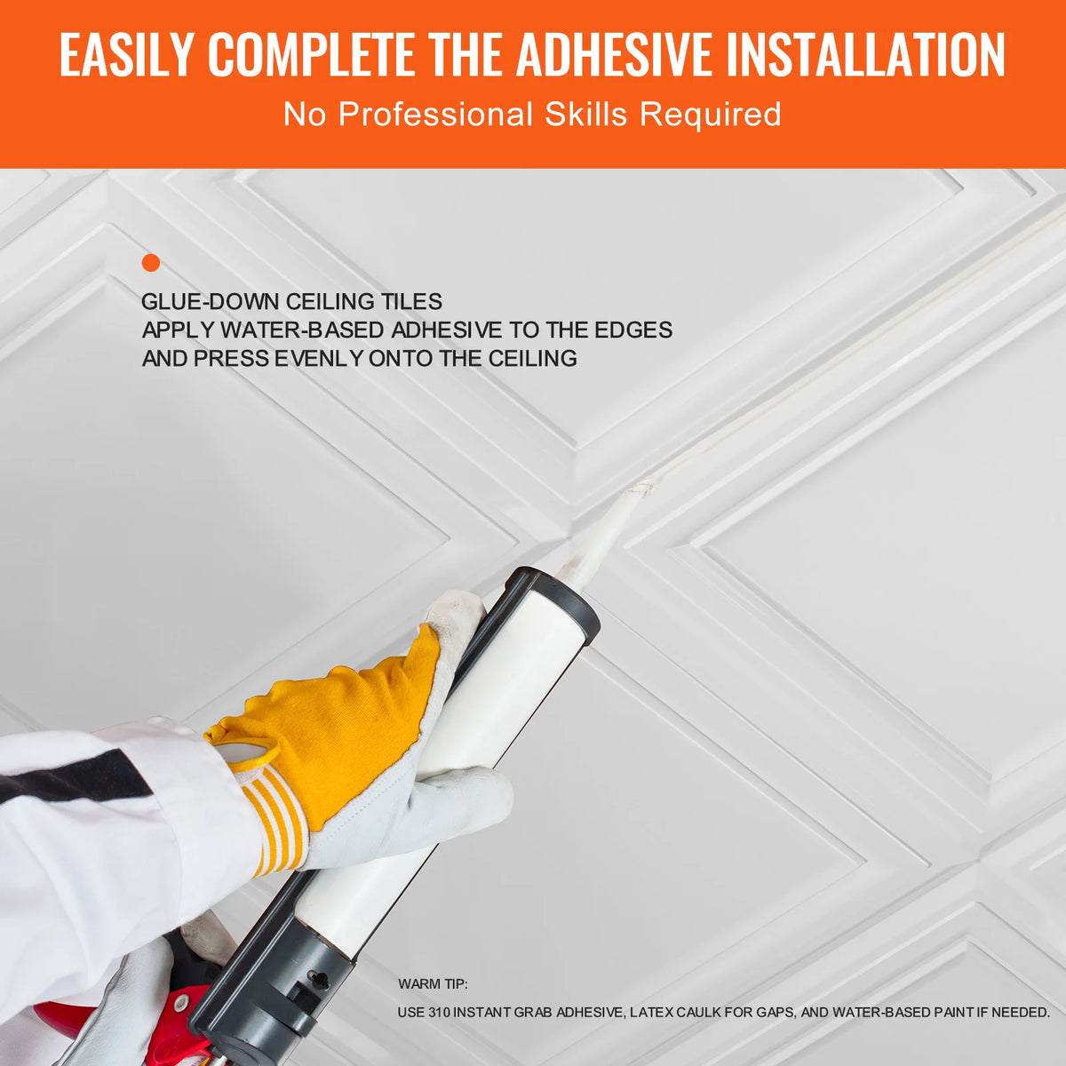 SucceBuy Polystyrene Drop Ceiling Tiles for Basement and Office Decor