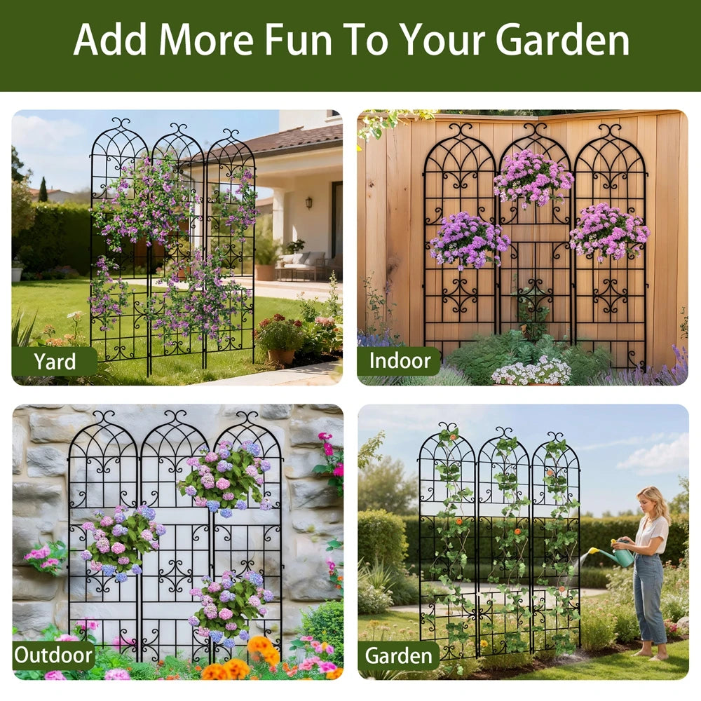 Rustproof Metal Garden Trellis For Climbing Plants And Outdoor Support