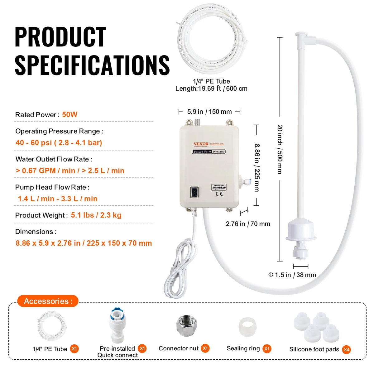 SucceBuy Reverse Osmosis Water Dispenser Pump Filter System