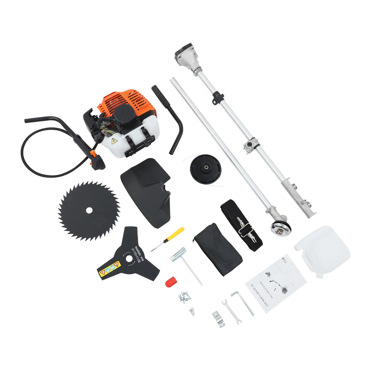 Bymaocar 42.7cc Gasoline Weed Trimmer With Three Interchangeable Heads
