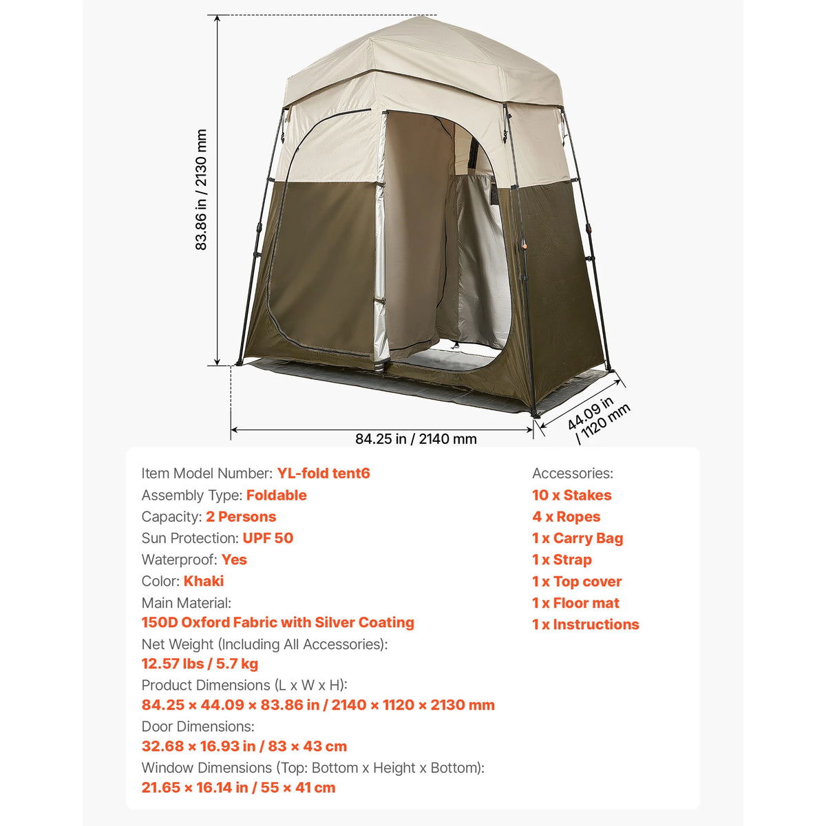 SucceBuy Portable Camping Shower Tent Privacy Changing Room
