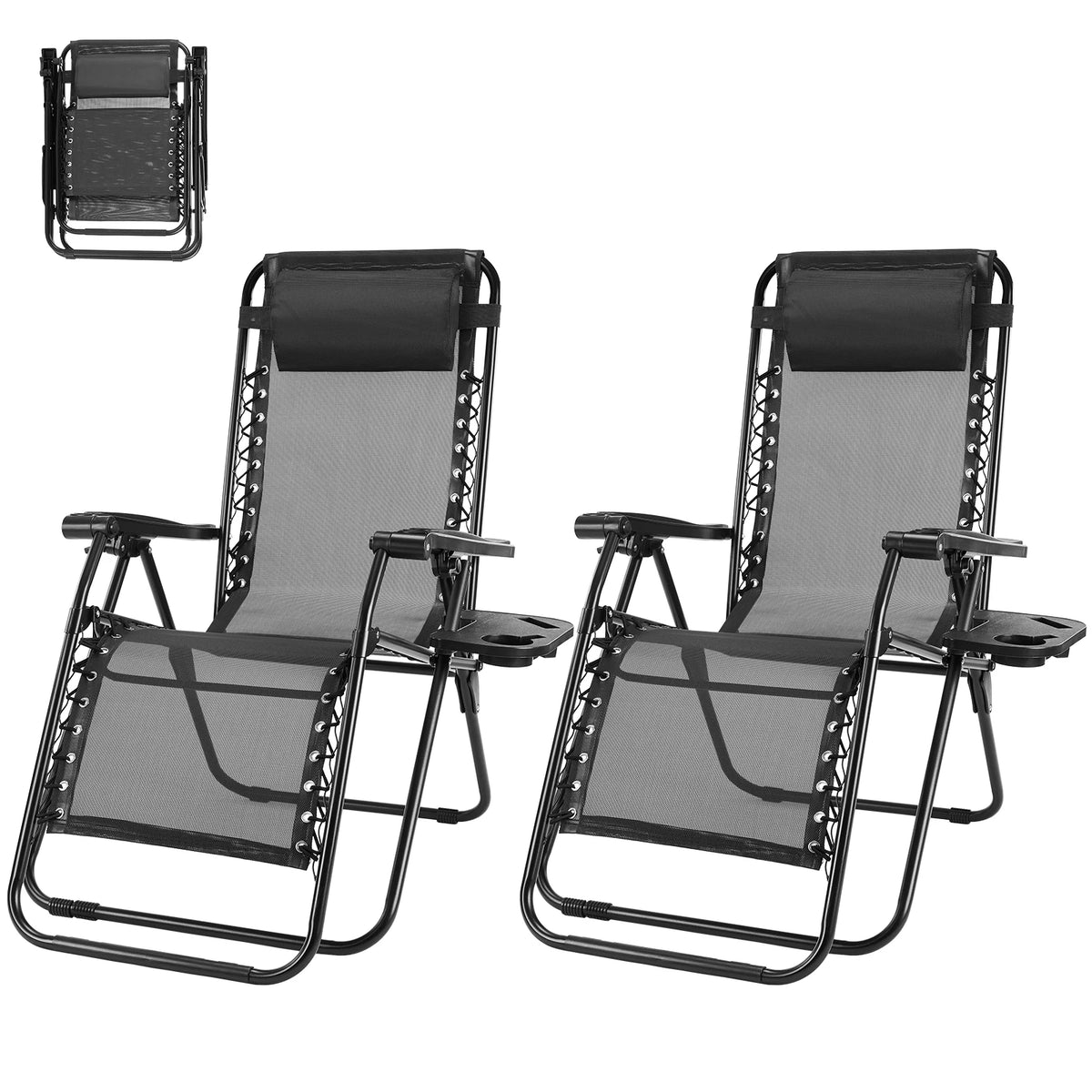 MCQ Outdoor Zero Gravity Folding Recliner Chair With Pillow