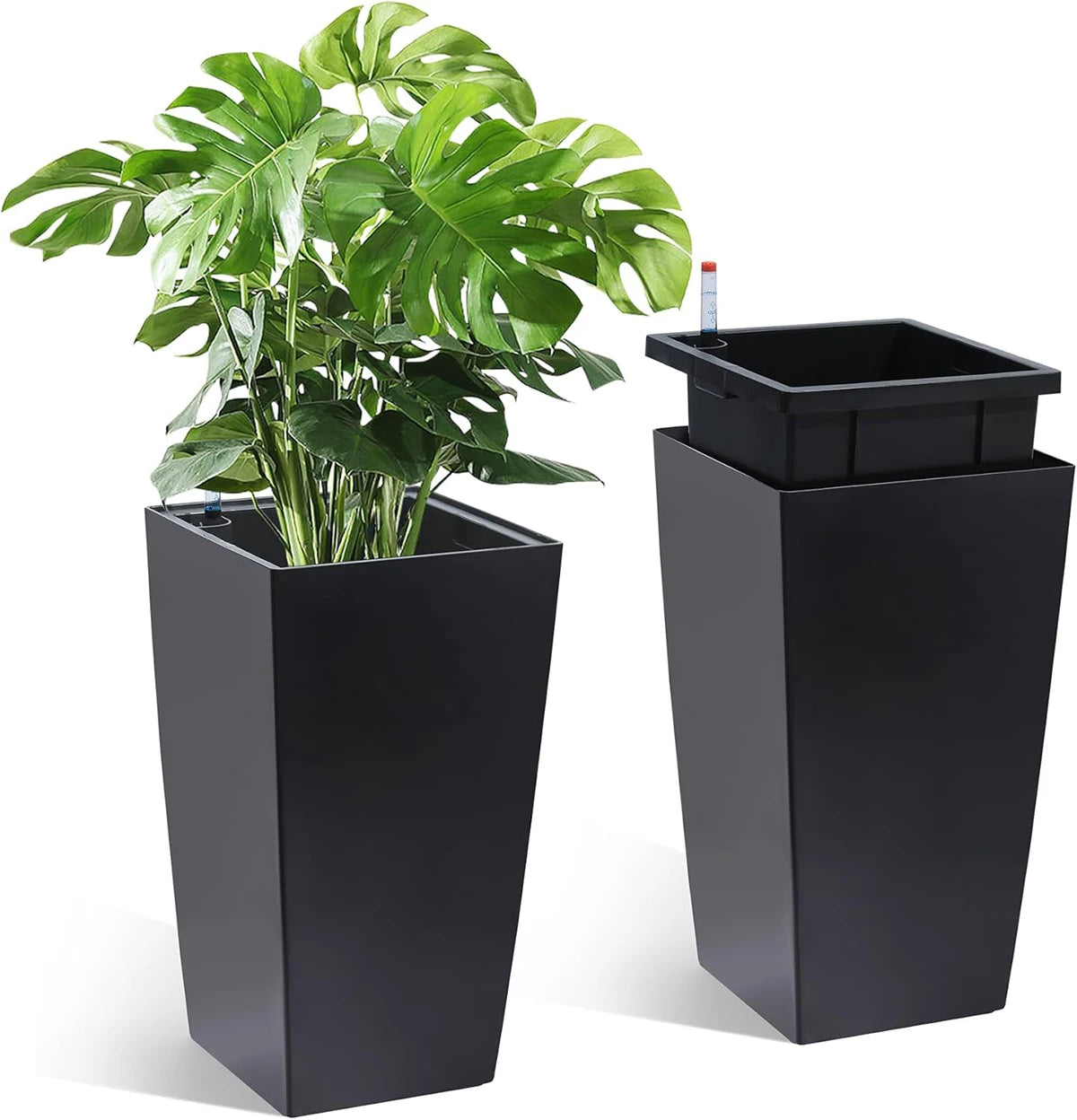 Twister.Ck Rectangular Planters With Drainage Water Level Monitor Indoor