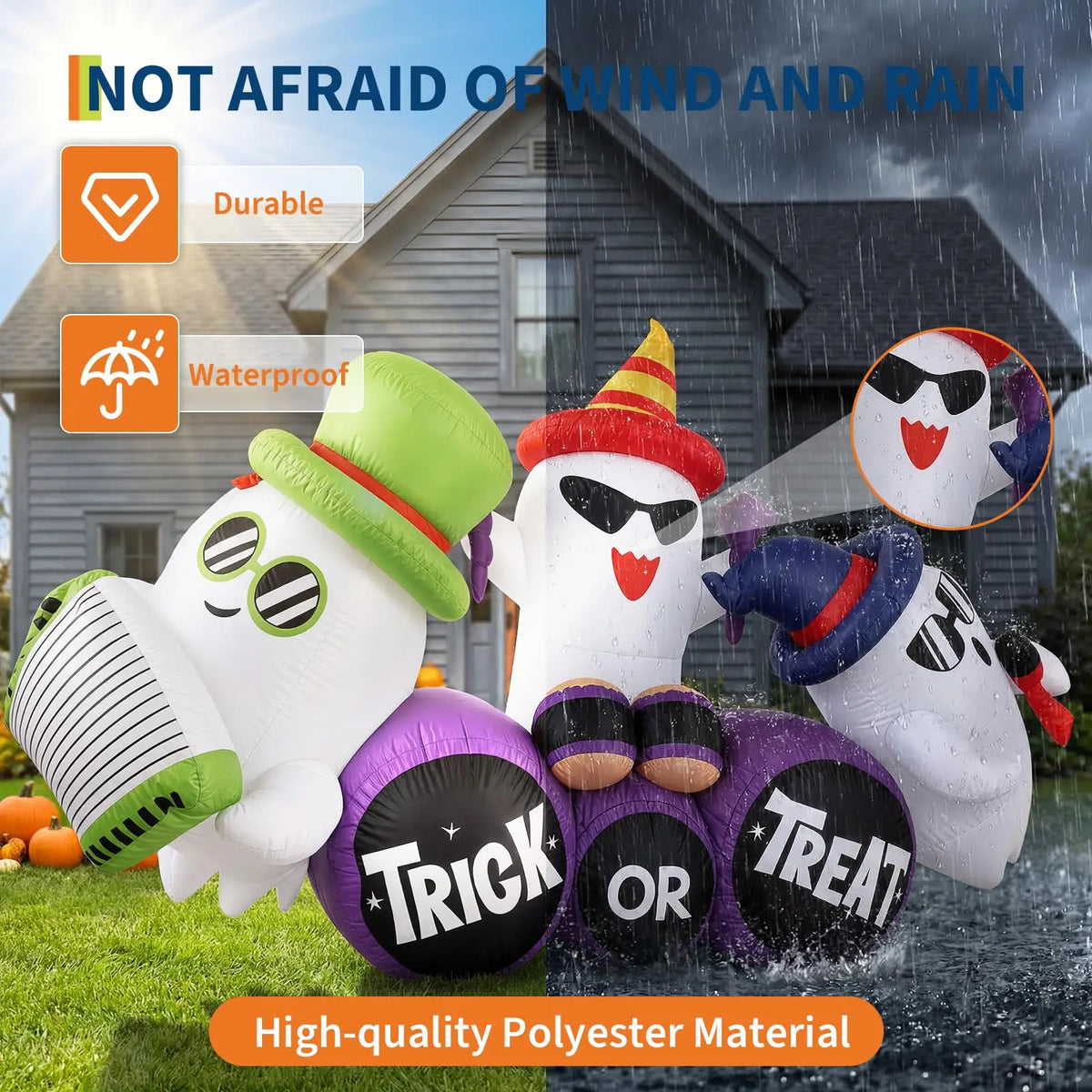 HiMISS Halloween Ghost Band Inflatable Outdoor Yard Decoration LED Lights