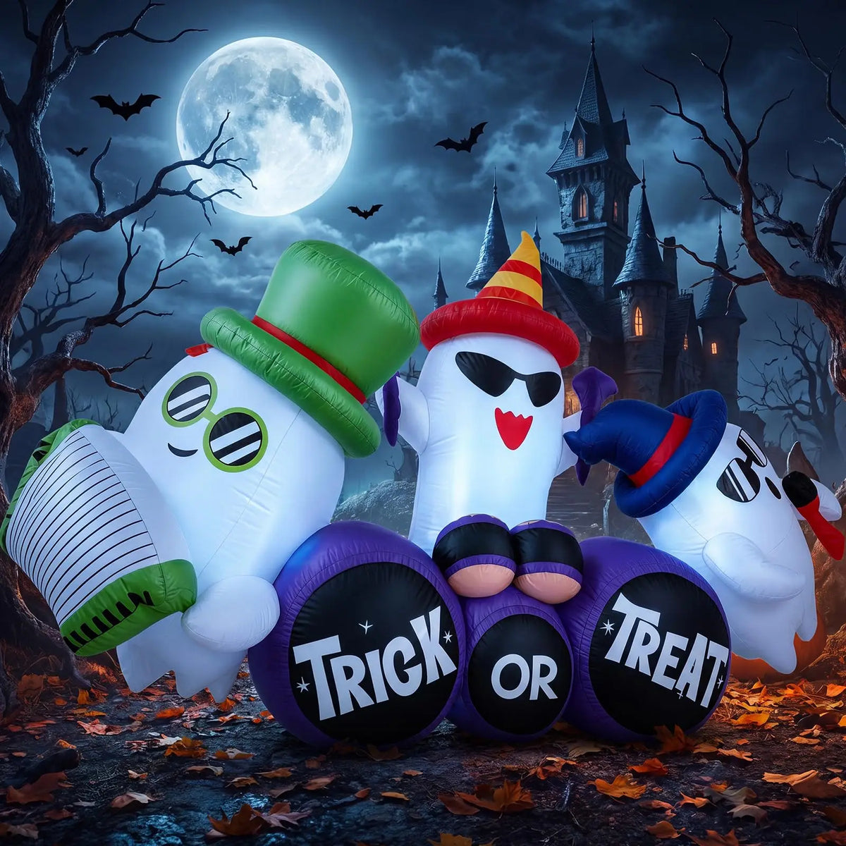 HiMISS Halloween Ghost Band Inflatable Outdoor Yard Decoration LED Lights