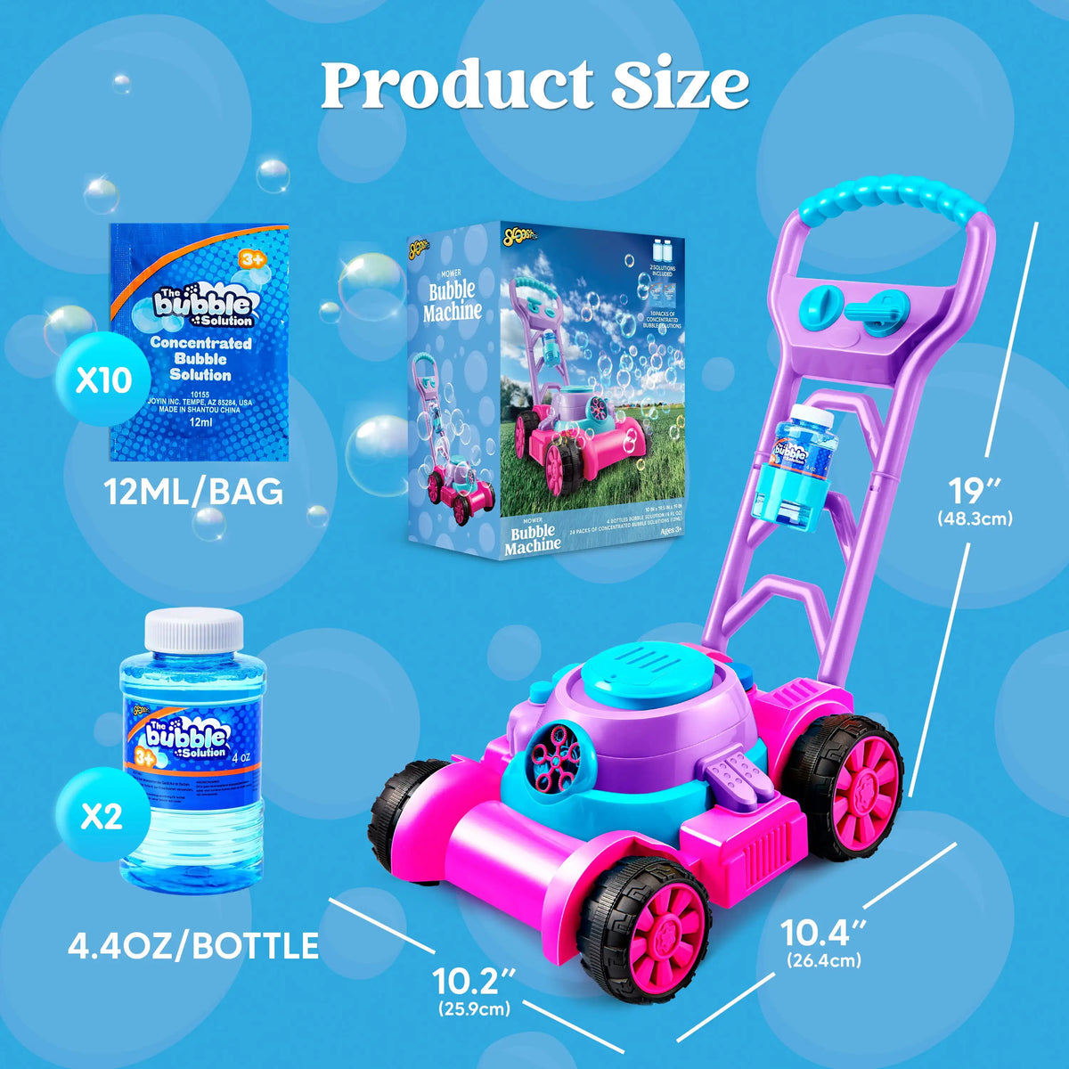 Joyfy Kids Bubble Lawn Mower Machine For Summer Outdoor Play