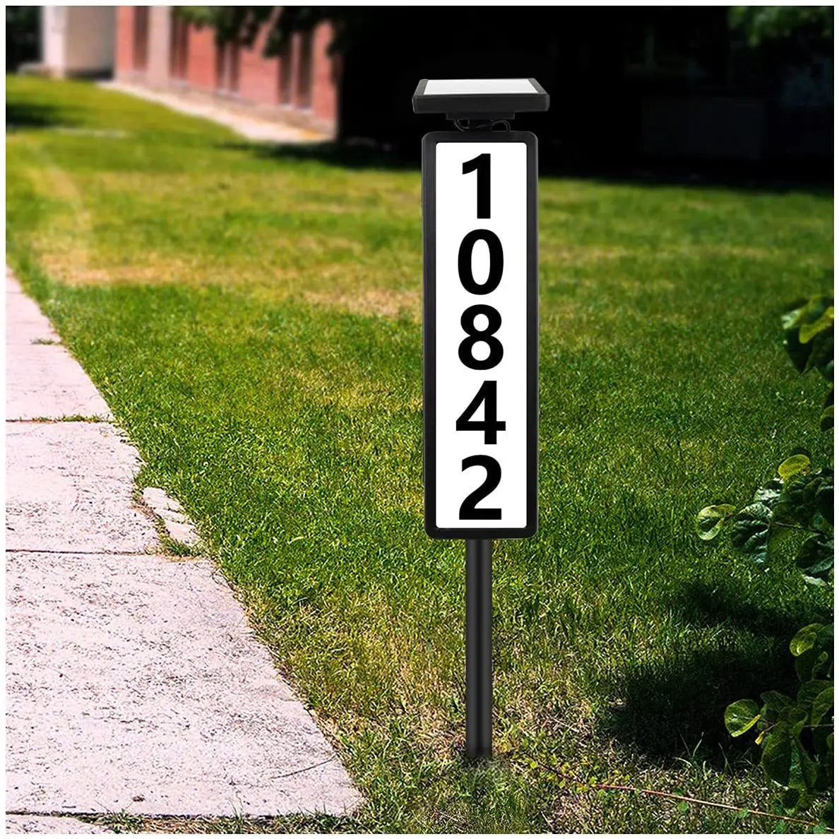 Solar Powered Ground Insert Lawn Address Sign Lights