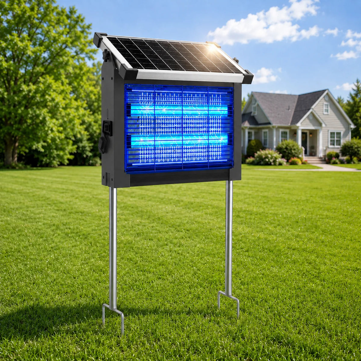 Solar Outdoor Bug Zapper Waterproof Electric Mosquito Killer