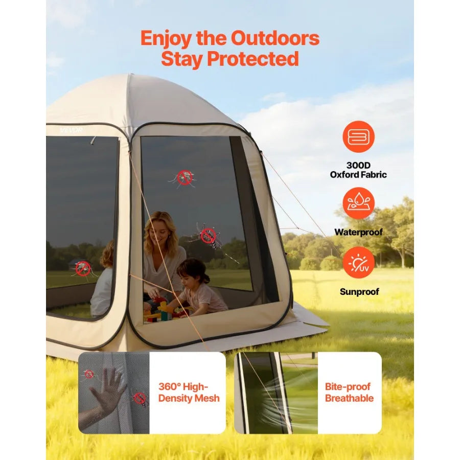 Pop Up Screen Canopy With Mesh Sides And Carry Bag