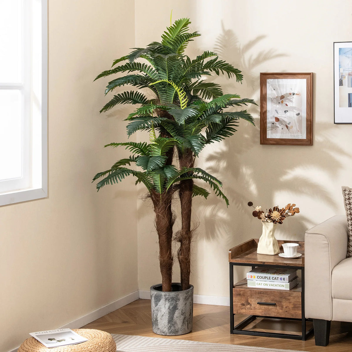 LIFEZEAL Artificial Palm Trees With Realistic Trunks for Home Decor