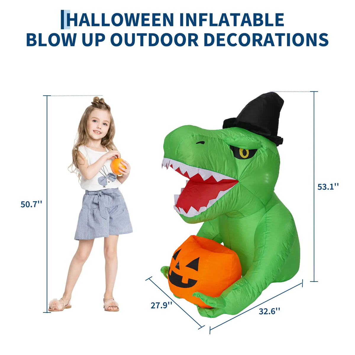 HiMISS Halloween Inflatable Dinosaur Trunk Or Treat Car Decoration
