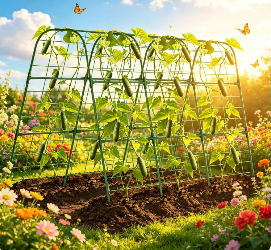 HiMISS Heavy Duty Metal Garden Arch Trellis Plant Support