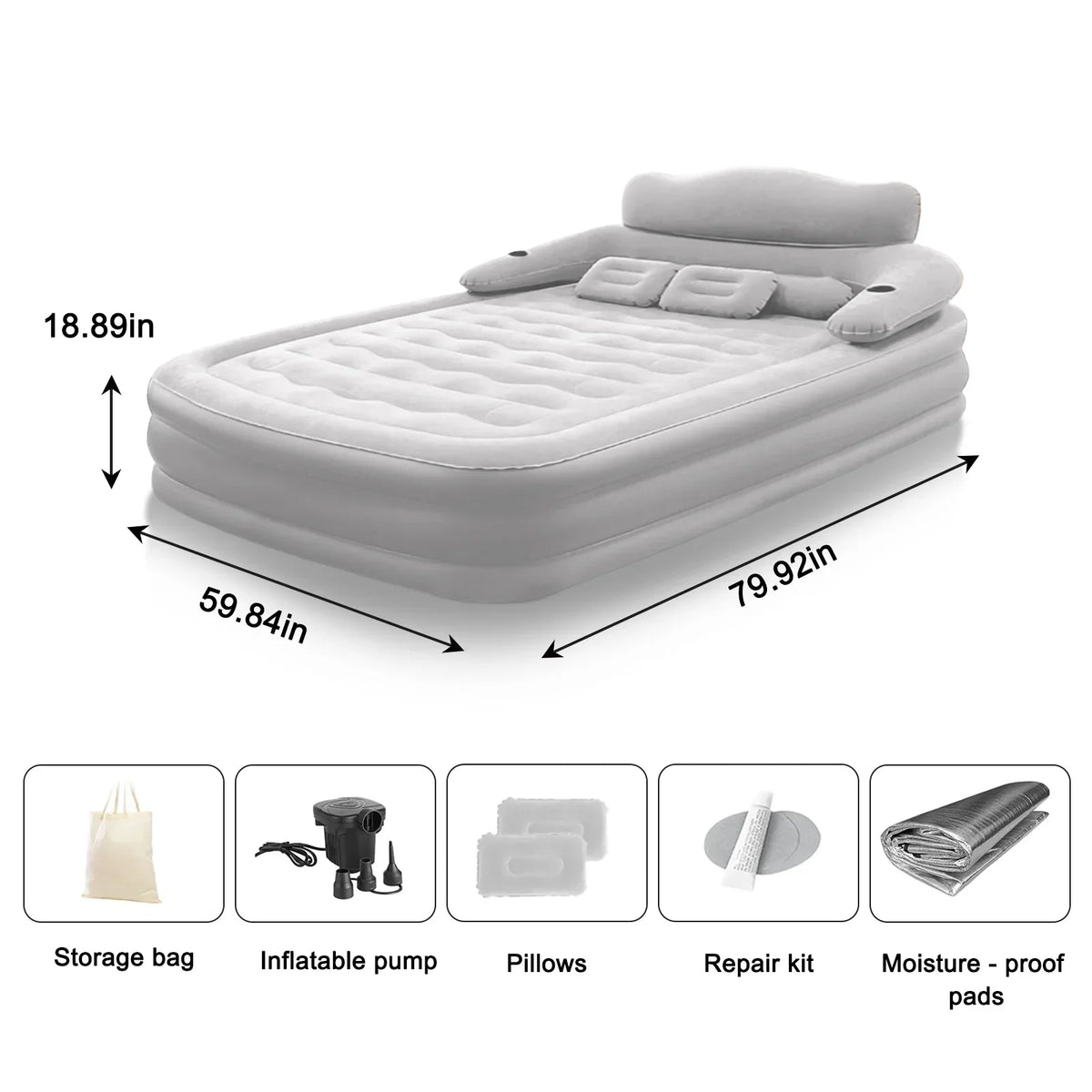 Automatic Inflatable PVC Camping Mattress With Built In Pump