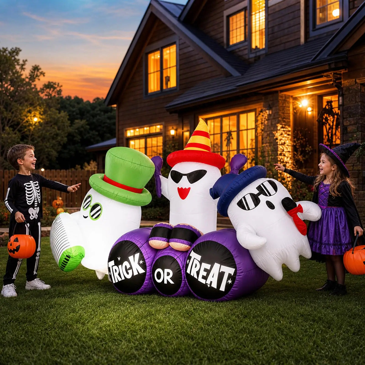HiMISS Halloween Ghost Band Inflatable Outdoor Yard Decoration LED Lights