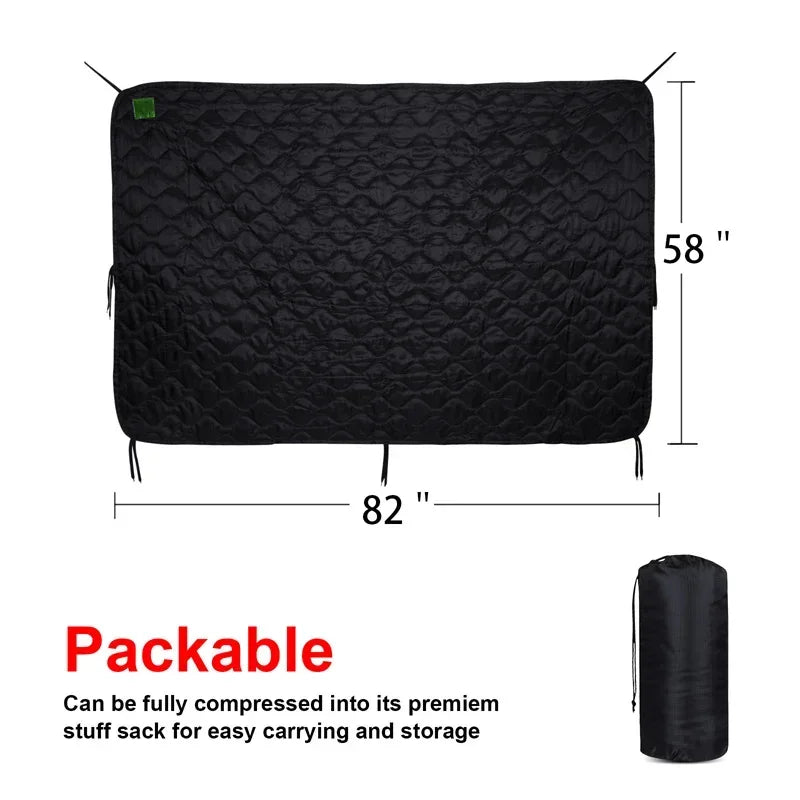 Tactical Army Poncho Liner Water Repellent Quilted Camping Blanket