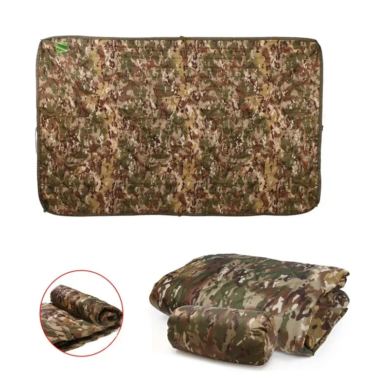 Tactical Army Poncho Liner Water Repellent Quilted Camping Blanket