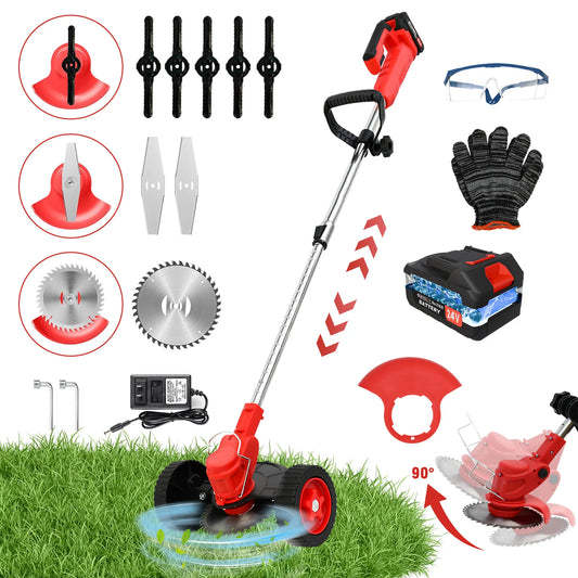 Cordless 21V Electric Grass Trimmer Weed Wacker For Lawn Garden