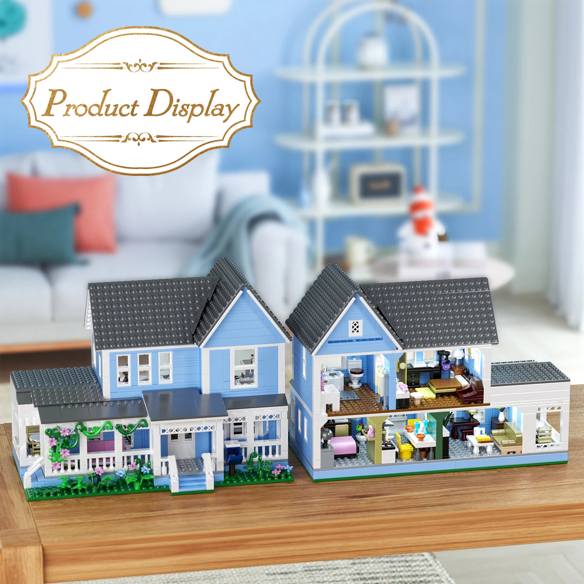 Girls House Building Blocks Set, Palace Home Decor Ornament