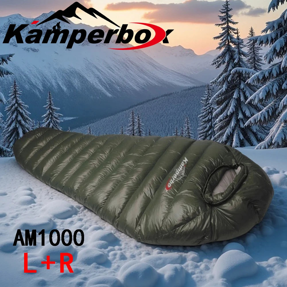 Kamperbox Double Down Sleeping Bag For Winter Camping Adventures