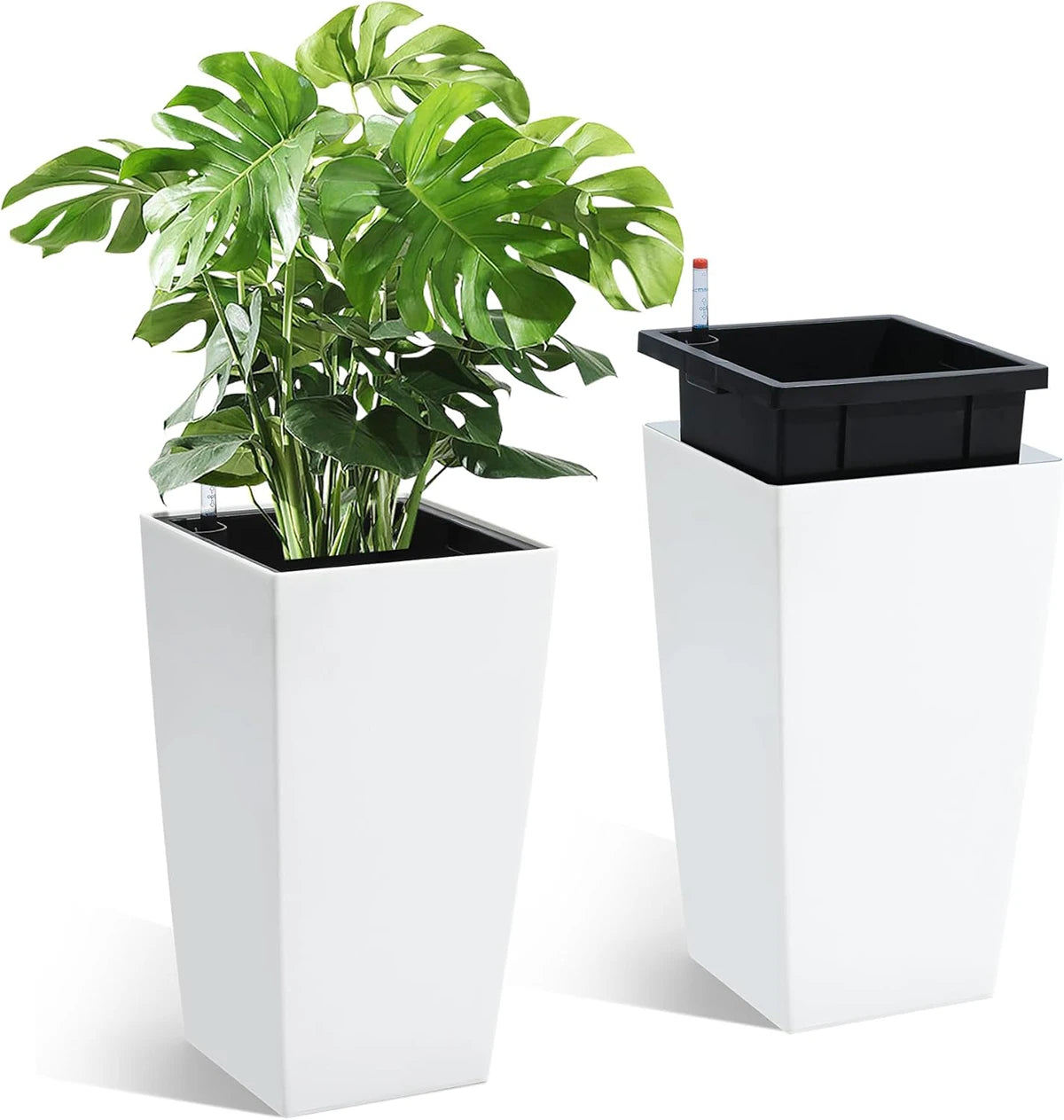Twister CK Rectangular Planter Set With Drainage Water Level Monitor