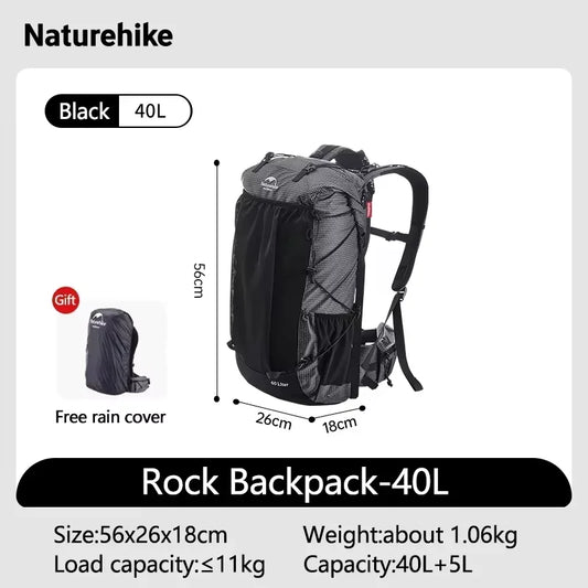 Naturehike Hiking Backpack With Rain Cover Large Capacity Travel Pack