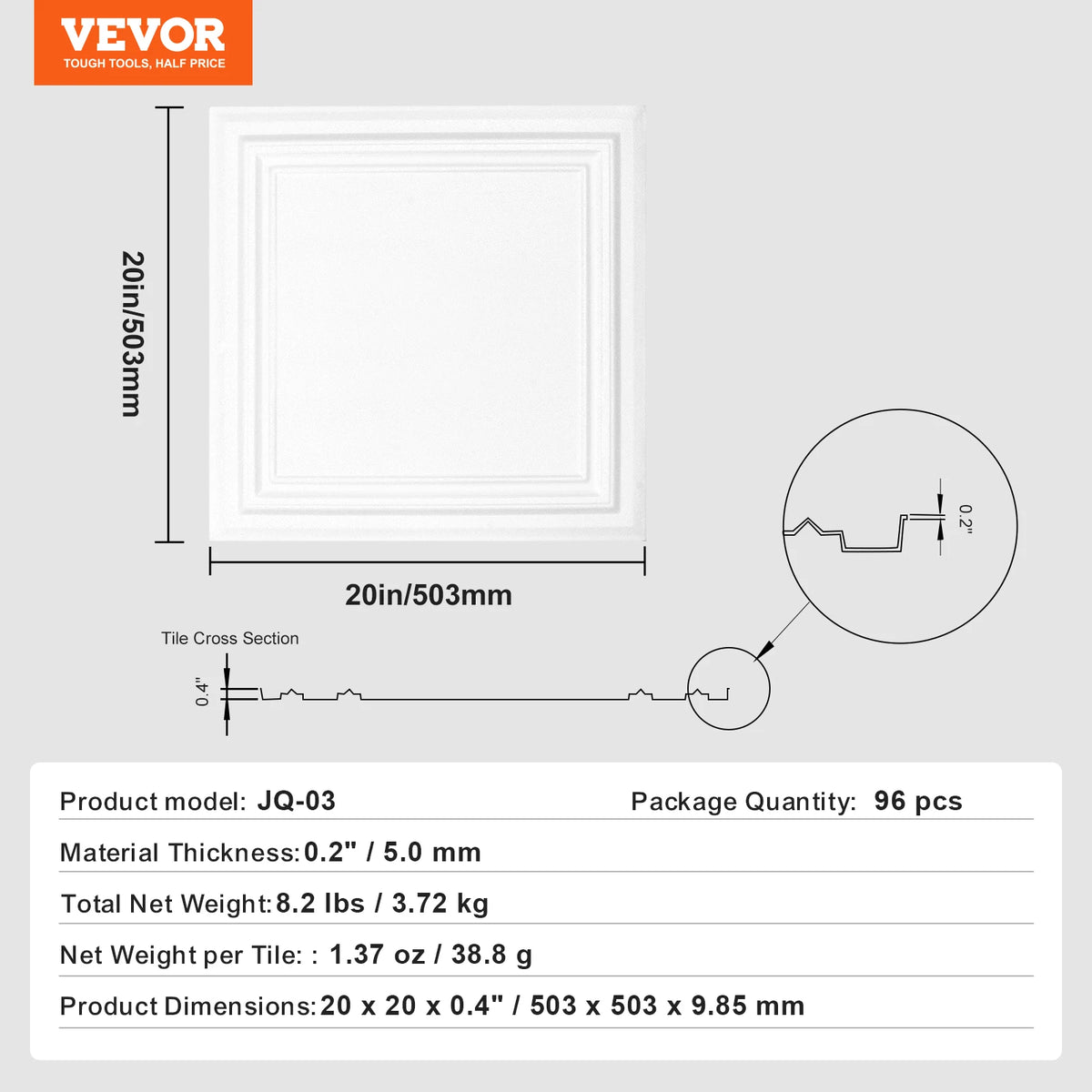 SucceBuy Polystyrene Drop Ceiling Tiles for Basement and Office Decor