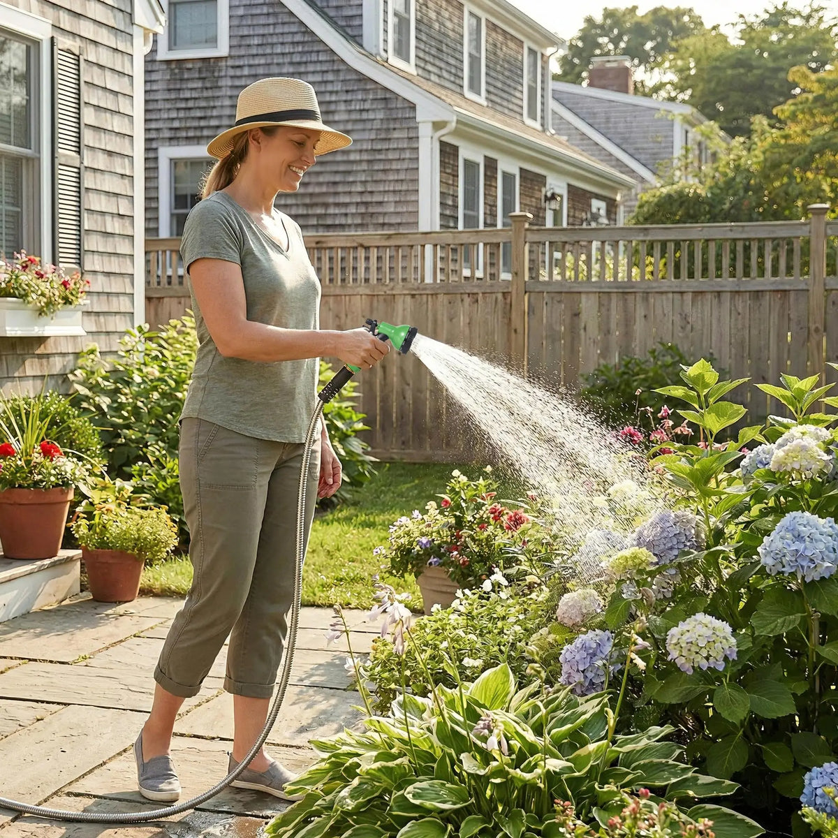 HiMiss Stainless Steel Garden Hose With Kink Free Brass Connectors