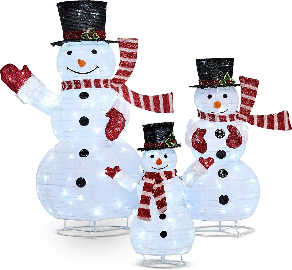 Joyfy 3D Collapsible Snowman Christmas Yard Lights With LED Lights