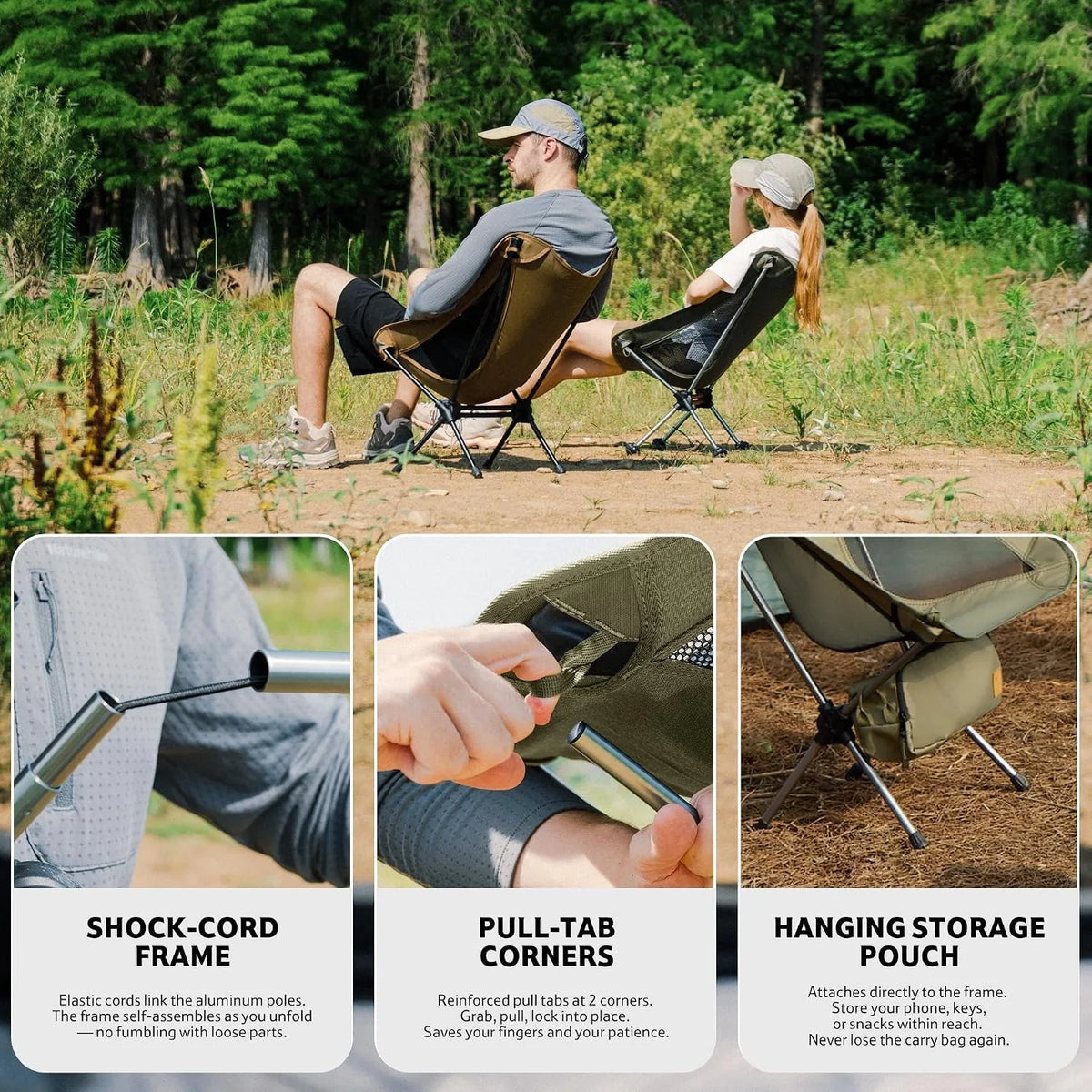 Naturehike Foldable Moon Chair With Anti Sinking Feet For Camping