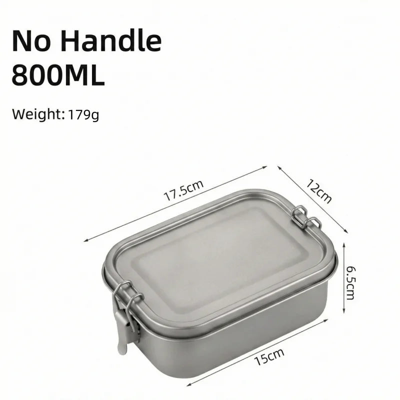 Titanium Lunch Box With Lid And Folding Handle Outdoor Camping