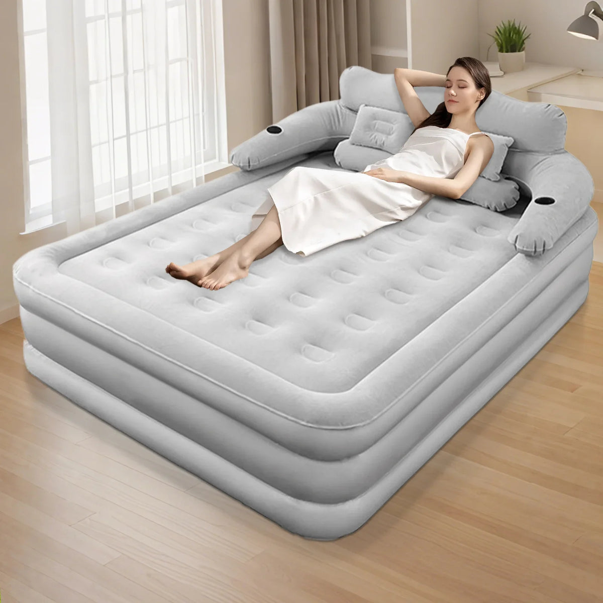 Automatic Inflatable PVC Camping Mattress With Built In Pump
