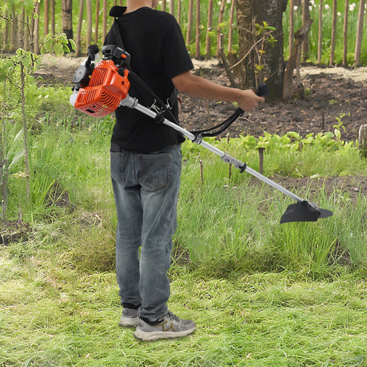 Bymaocar 2 Stroke Gasoline Weed Trimmer With 3 Interchangeable Heads