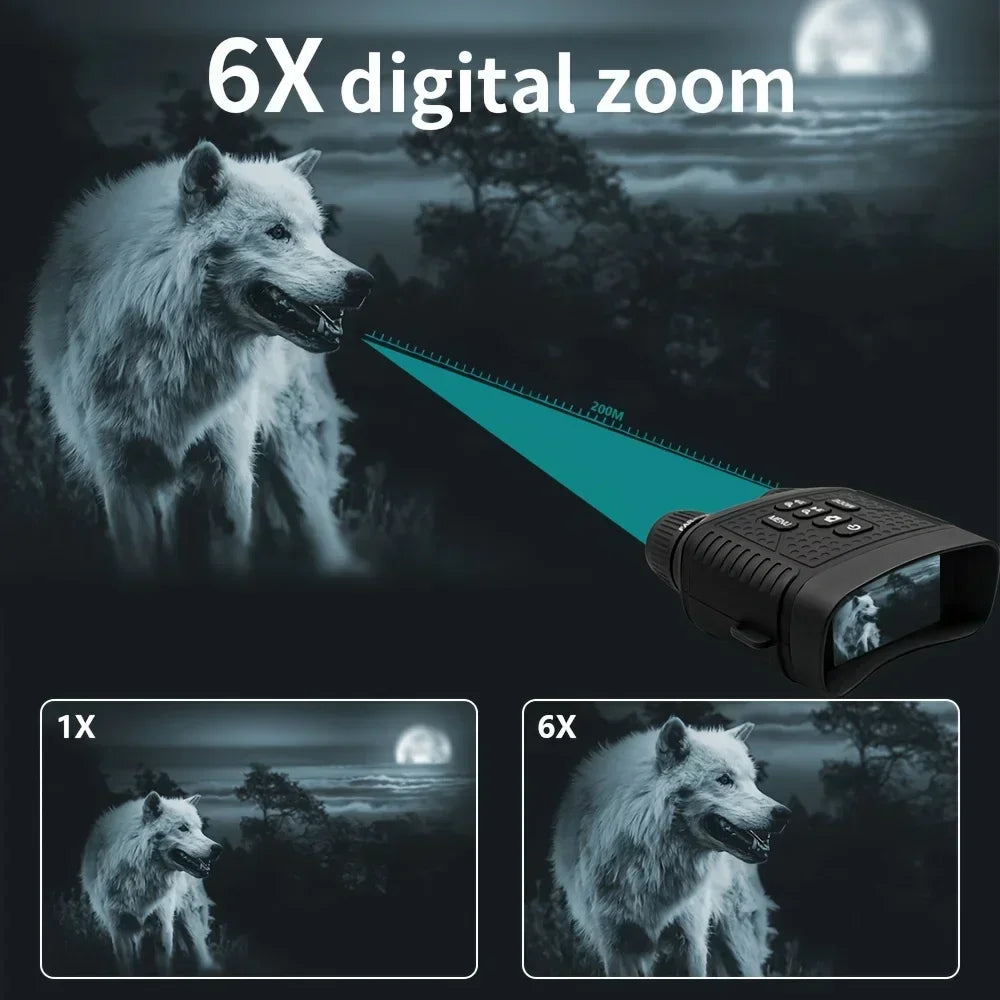 2.5K Digital Night Vision Binoculars With 6X Zoom And Recording