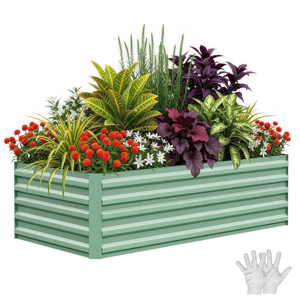 HiMISS Metal Raised Garden Bed Deep Root Planter Box