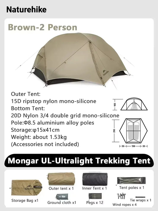 Naturehike Mongar Ultralight Waterproof Backpacking Camping Tent