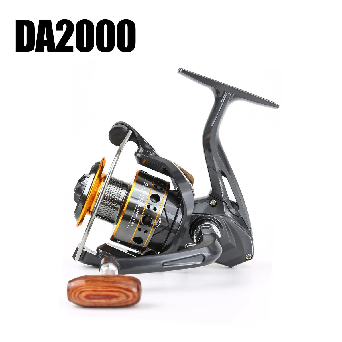 Metal Head Spinning Fishing Reel With Foldable Crank, Dual Spool Design