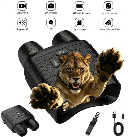 Digital Night Vision Binoculars With 6X Zoom And Large Screen