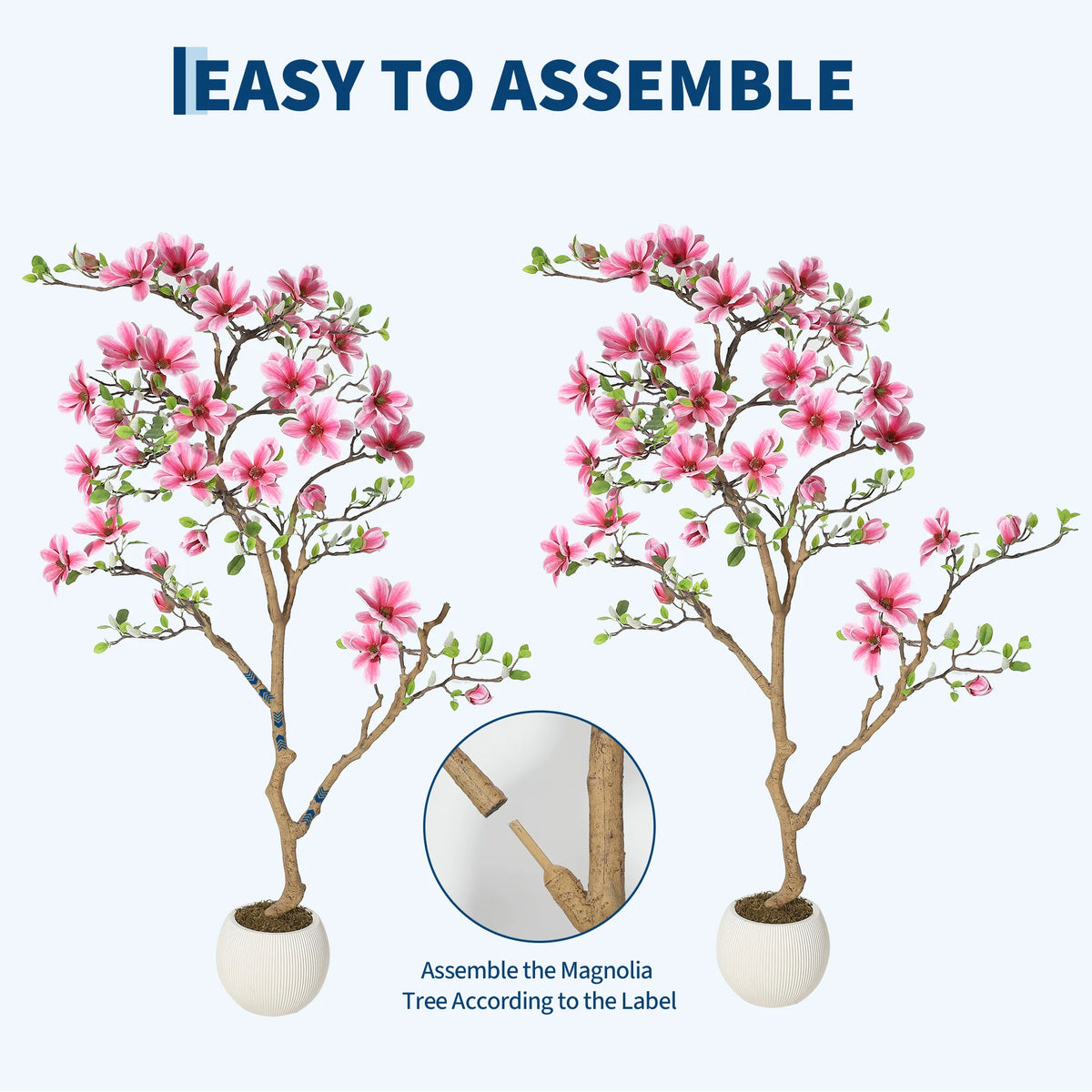 HiMISS Artificial Magnolia Tree for Realistic Indoor Home Decor